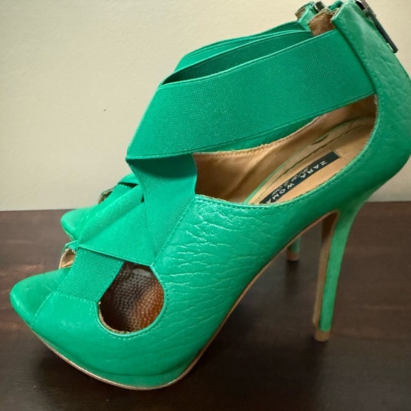 Zara Emerald Green Heeled Sandals - Picture 6 of 14
